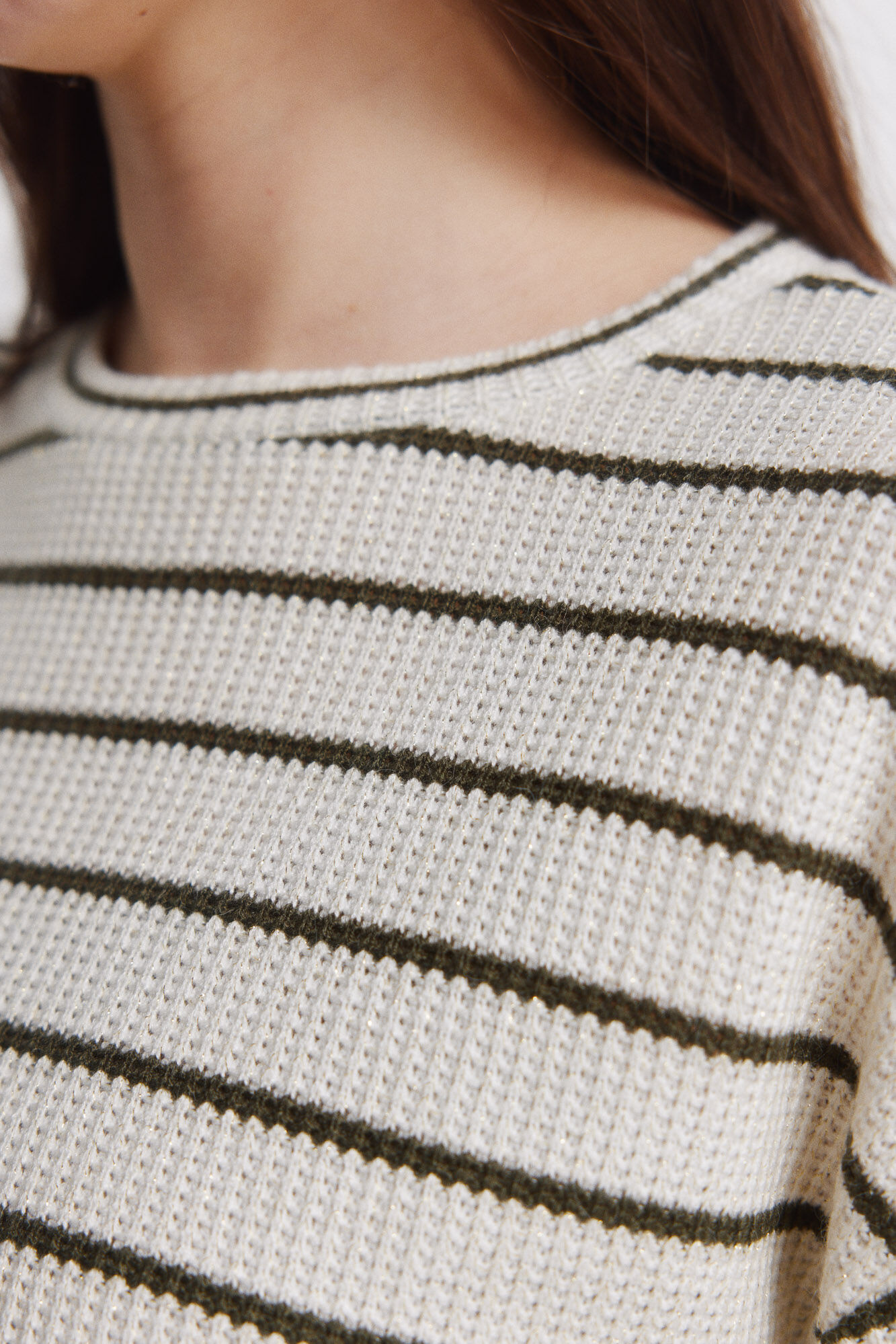 Springfield Su&eacute;ter fino manga larga a rayas khaki