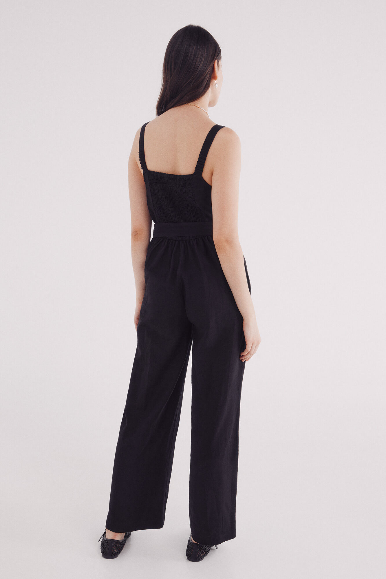 Springfield Jumpsuit tirantes algod&oacute;n negro