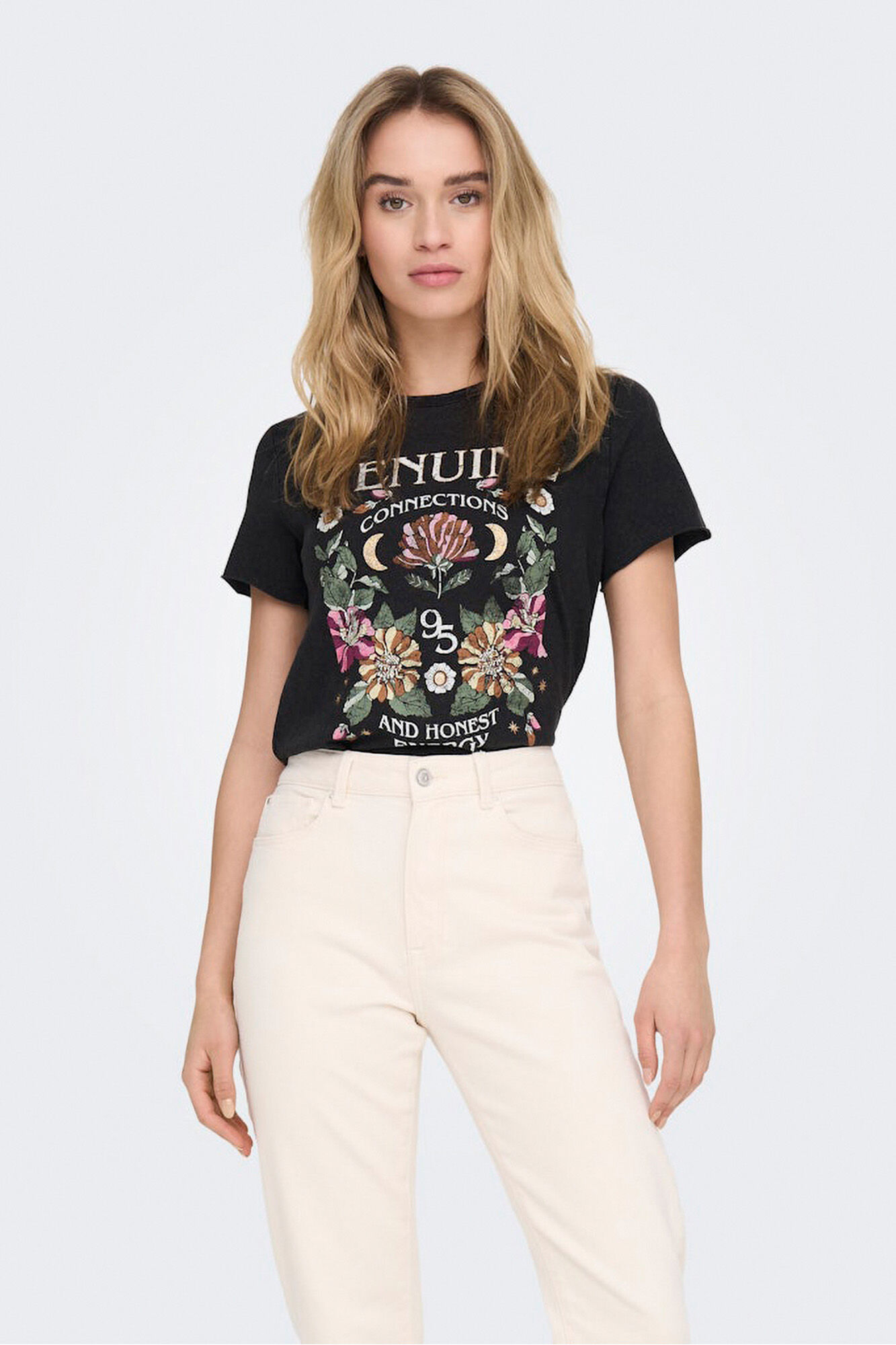 Only Playera estampada de manga corta  gris