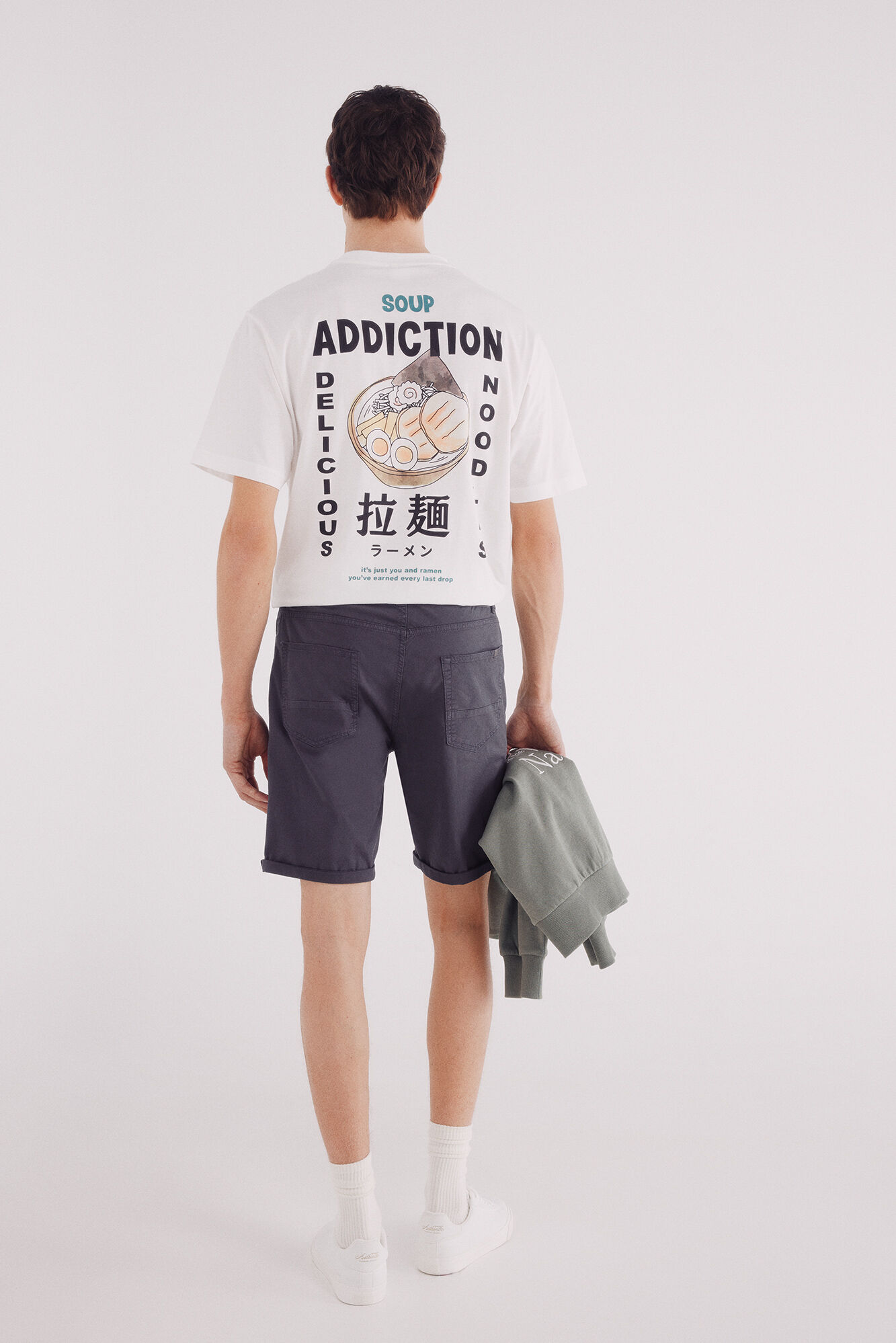 Springfield Bermuda color ligera lavada slim fit azul