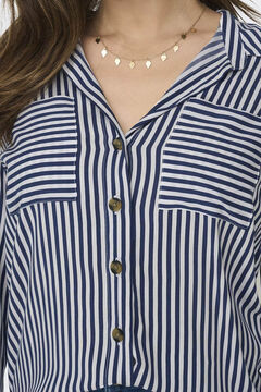 Springfield Camisa fluida con bolsillos frontales azulado