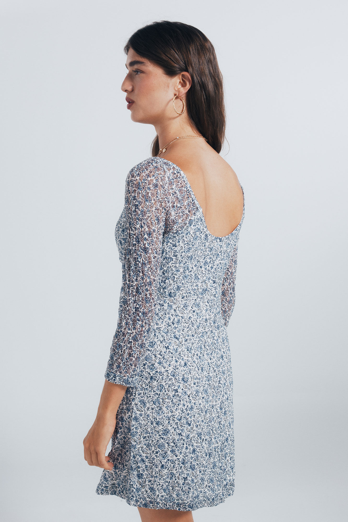 Springfield Vestido corto florecitas caf&eacute;