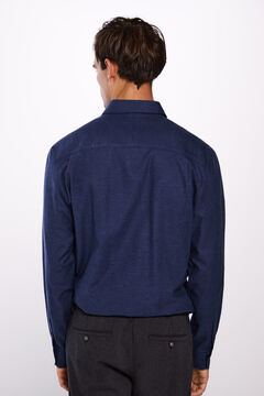 Springfield Camisa micro pata de gallo azulado