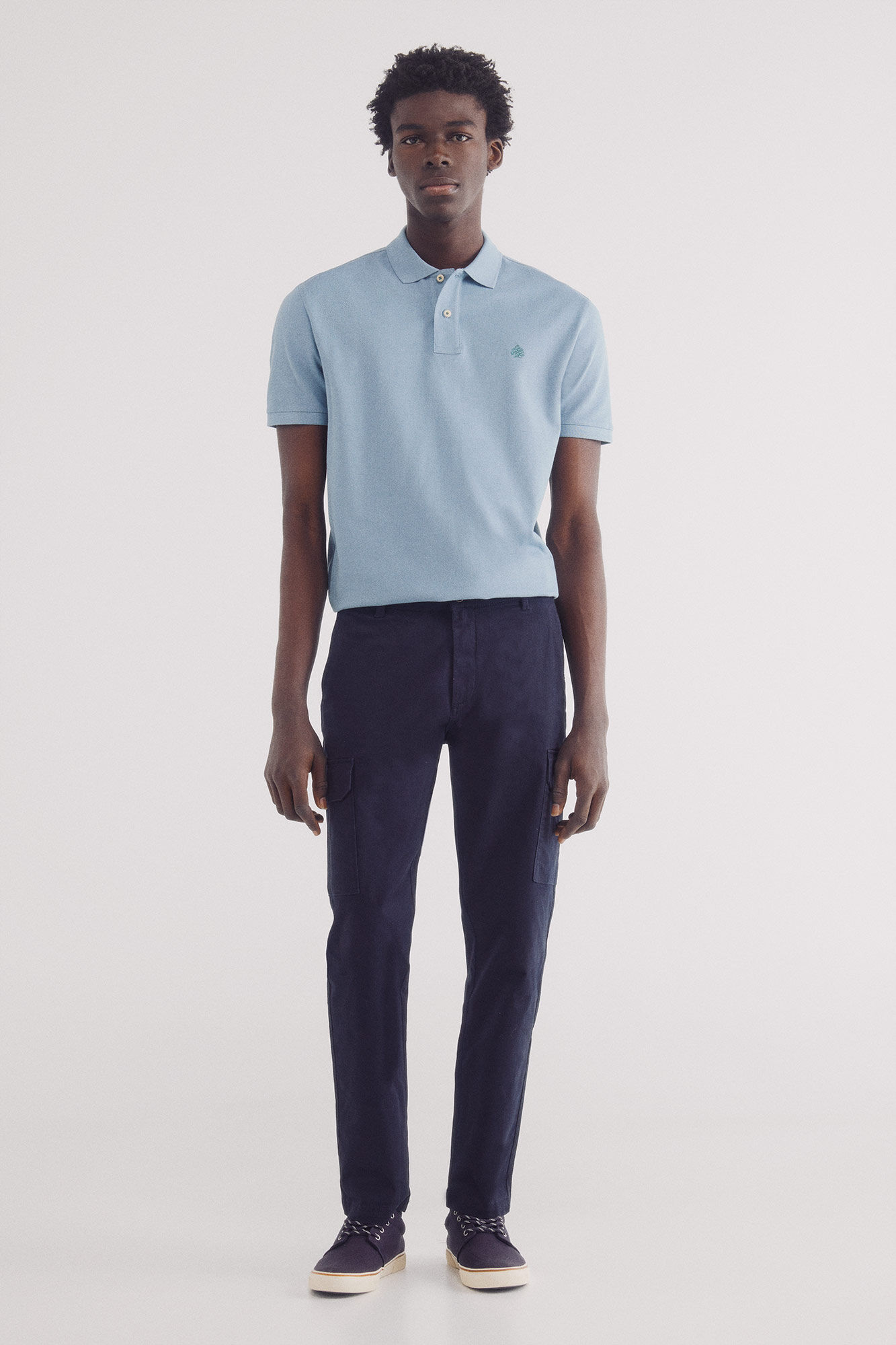 Springfield Polo piqu&eacute; b&aacute;sico regular fit azul mezcla