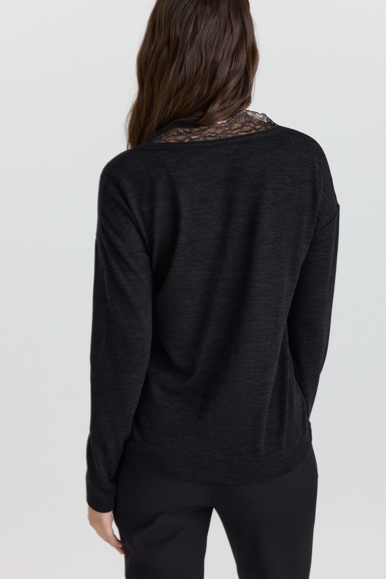 Springfield Playera cuello lace negro