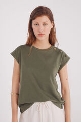 Springfield Playera botones hombros verde
