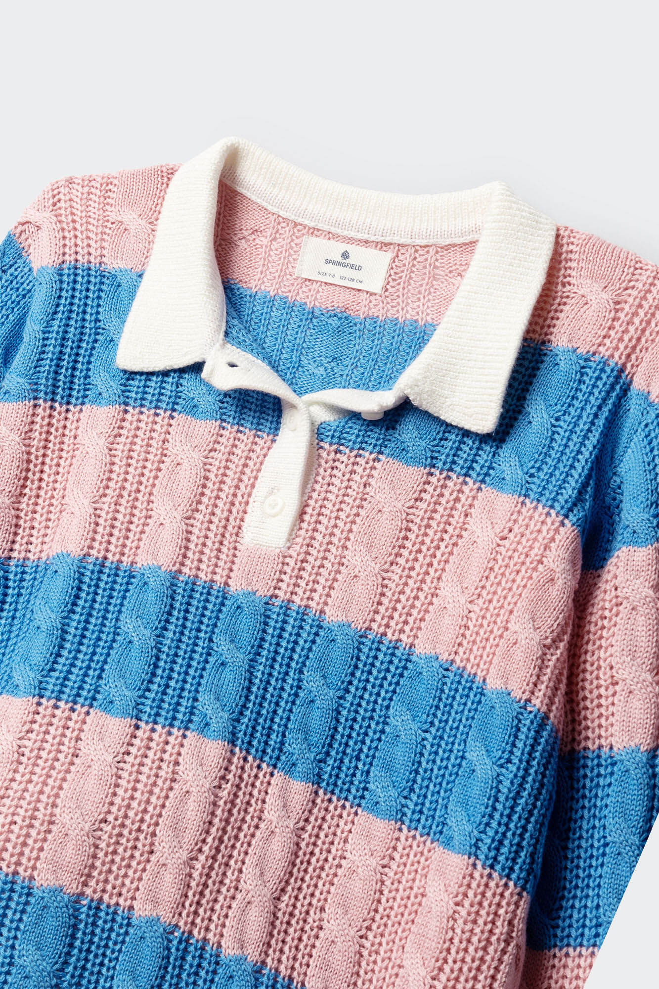 Springfield Kids Jersey polo de rayas para ni&ntilde;a rosa