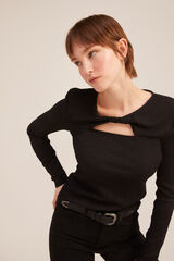 Springfield Playera Abertura Triangular negro