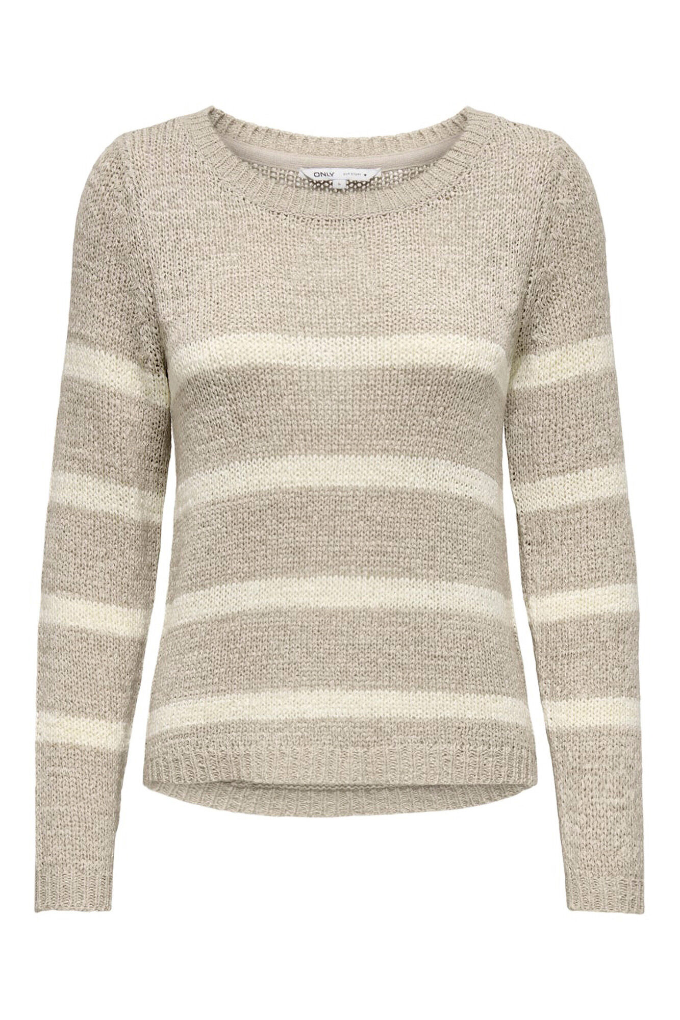 Only Su&eacute;tere cuello redondo beige