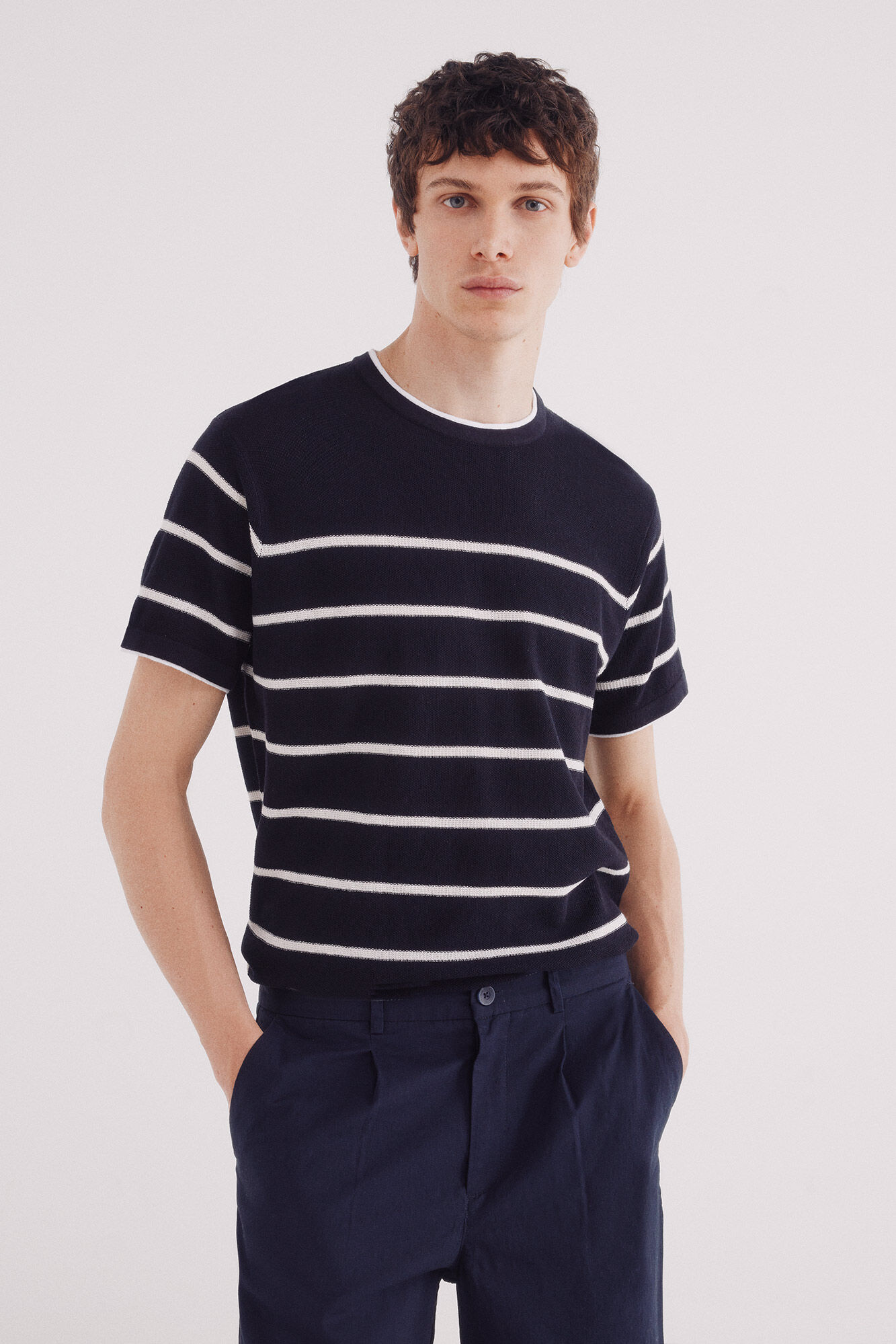 Springfield Su&eacute;ter manga corta rayas y estructura