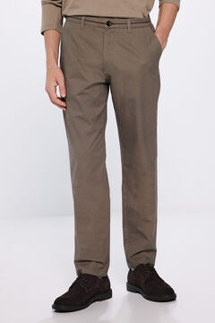 Springfield Pantalón chino microestampado slim fit café