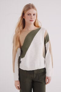 Springfield Suéter color block beige