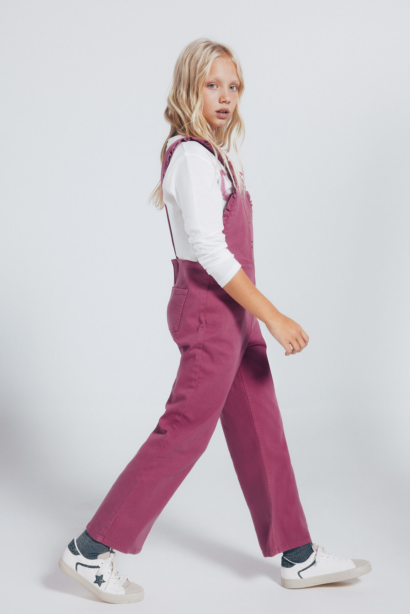 Springfield Kids Overol largo volantes ni&ntilde;a rosa