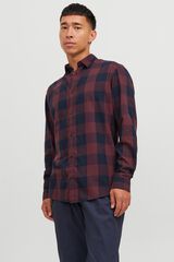 Jack & Jones Camisa slim a cuadros rojo