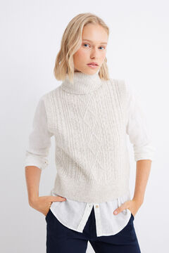 Springfield Chaleco tejido cable knit café