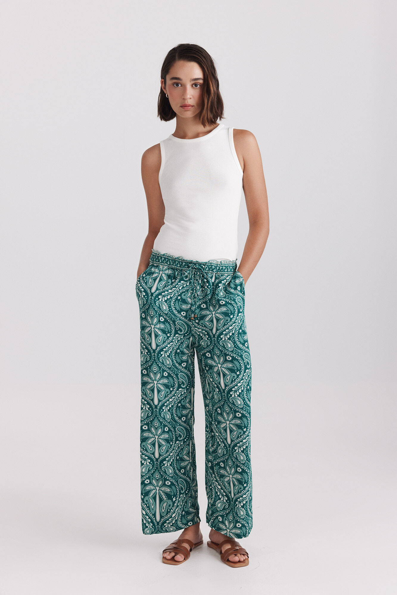 Springfield Pantal&oacute;n fluido estampado