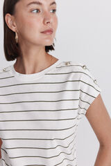 Springfield Playera con botones dorados blanco