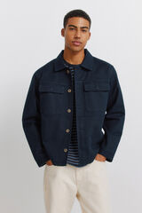 Springfield Sobrecamisa overshirt fit de algod&oacute;n azul