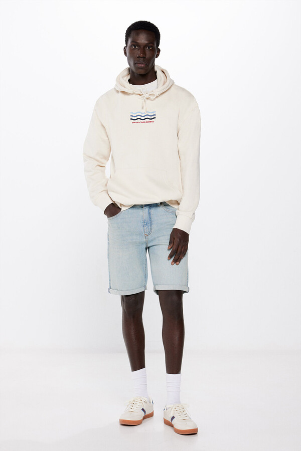 Springfield Bermuda denim slim turquesa