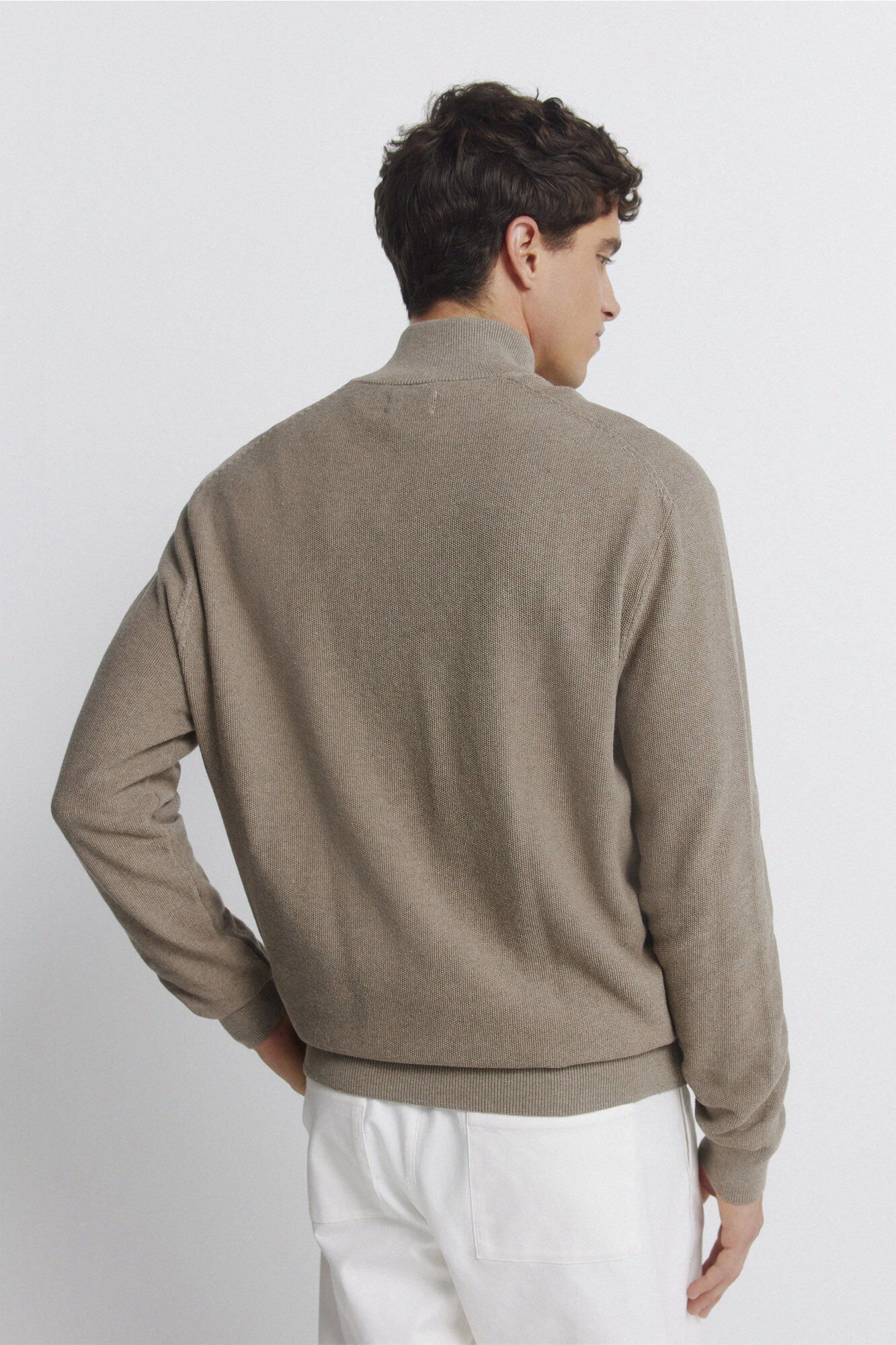 Springfield C&aacute;rdigan liso estructura caf&eacute;