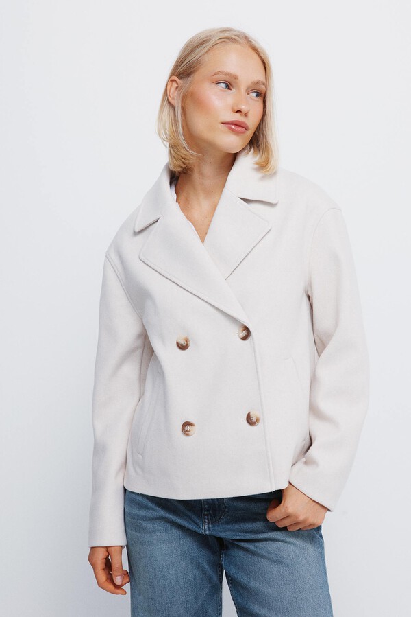 Springfield Abrigo short abrigo cruzado beige