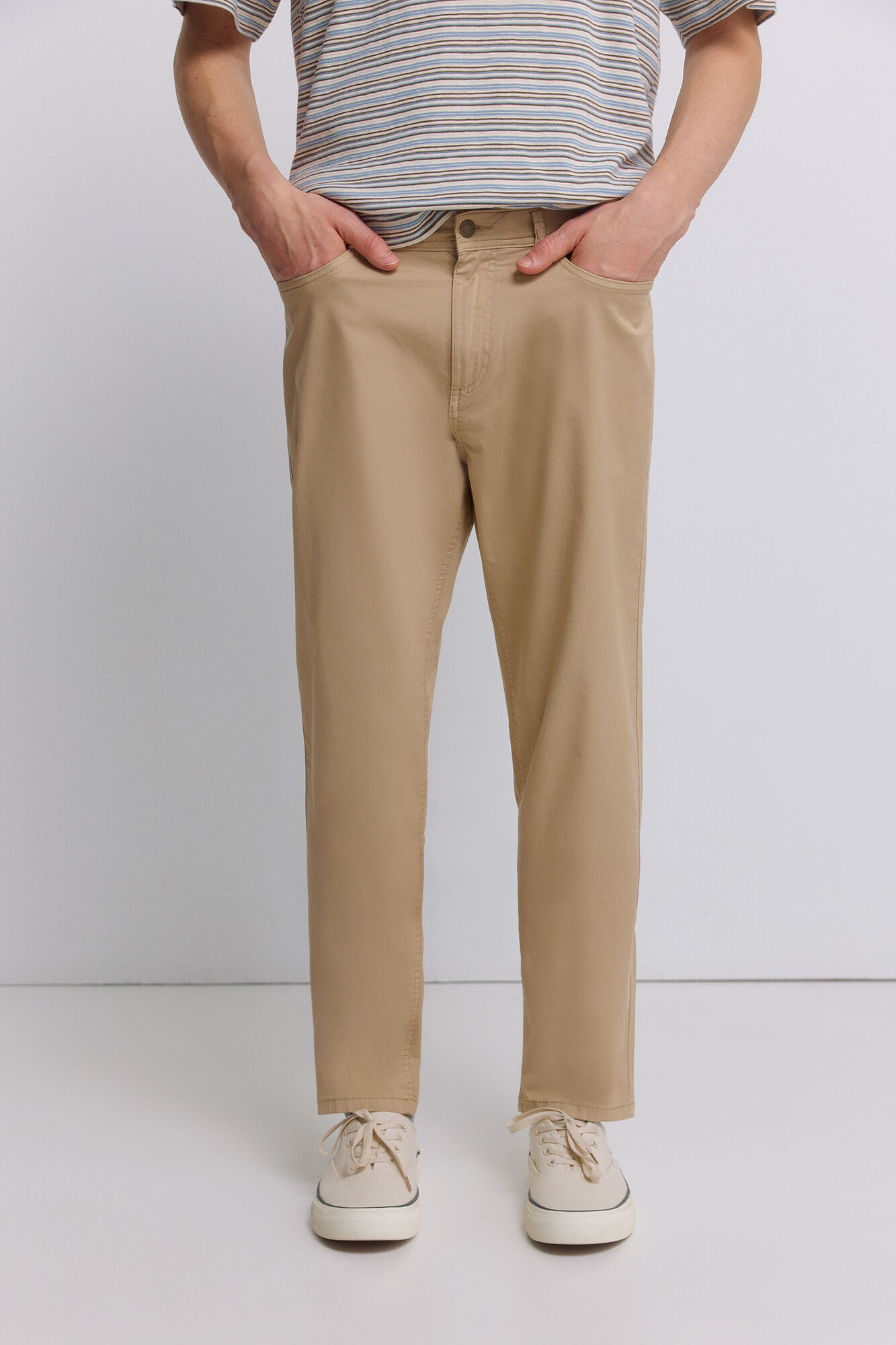 Springfield Pantal&oacute;n slim fit de 5 bolsillos lavado