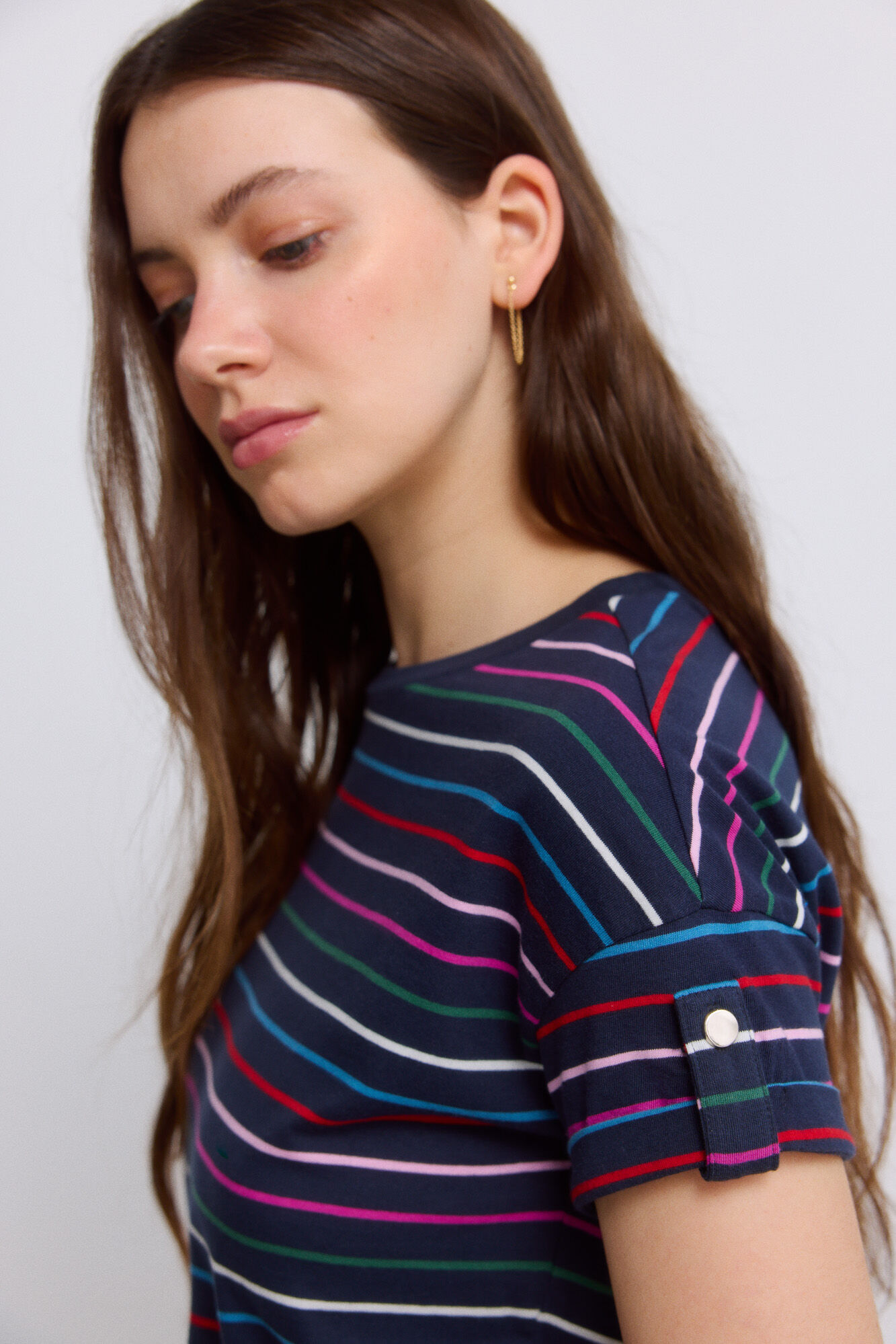 Springfield Playera de manga corta a rayas marino
