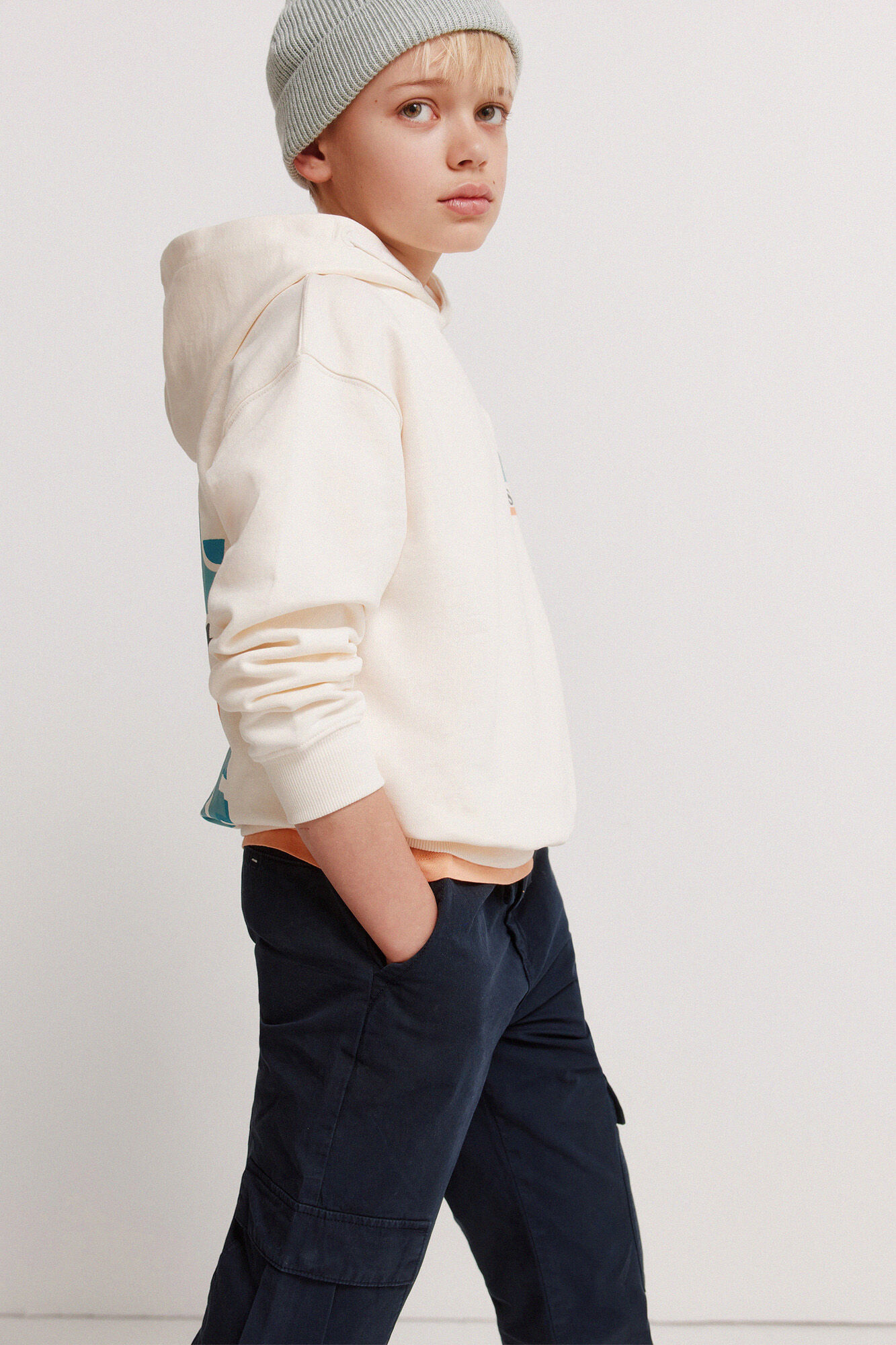 Springfield Kids Pantal&oacute;n chino cargo para ni&ntilde;o azulado