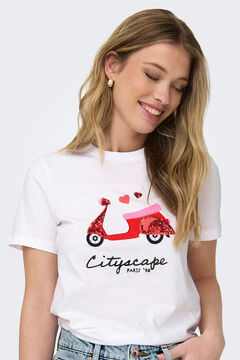 Springfield Playera de manga corta y cuello redondo natural
