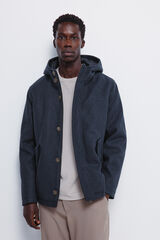Springfield Parka short efecto lana azul