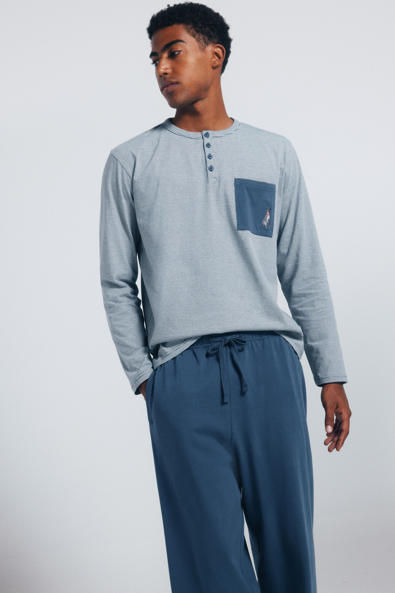 Springfield pijama larga azul indigo