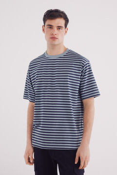 Springfield Playera rayas estampada azul