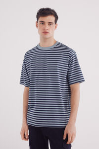Springfield Playera rayas estampada azul