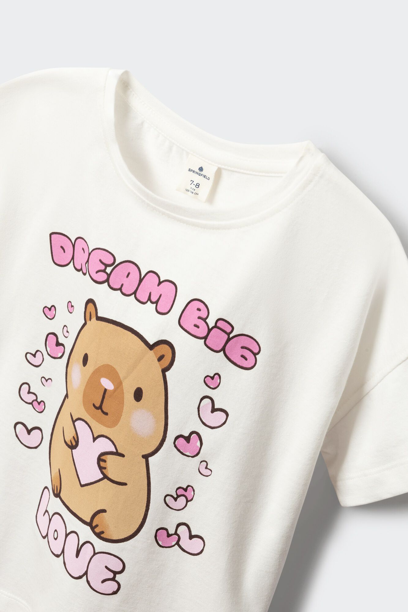 Springfield Kids Playera de manga corta capybara para ni&ntilde;a marfil