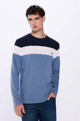 Springfield Playera manga larga cortes azul