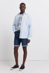 Springfield Bermudas ligeras slim fit de mezclilla azul