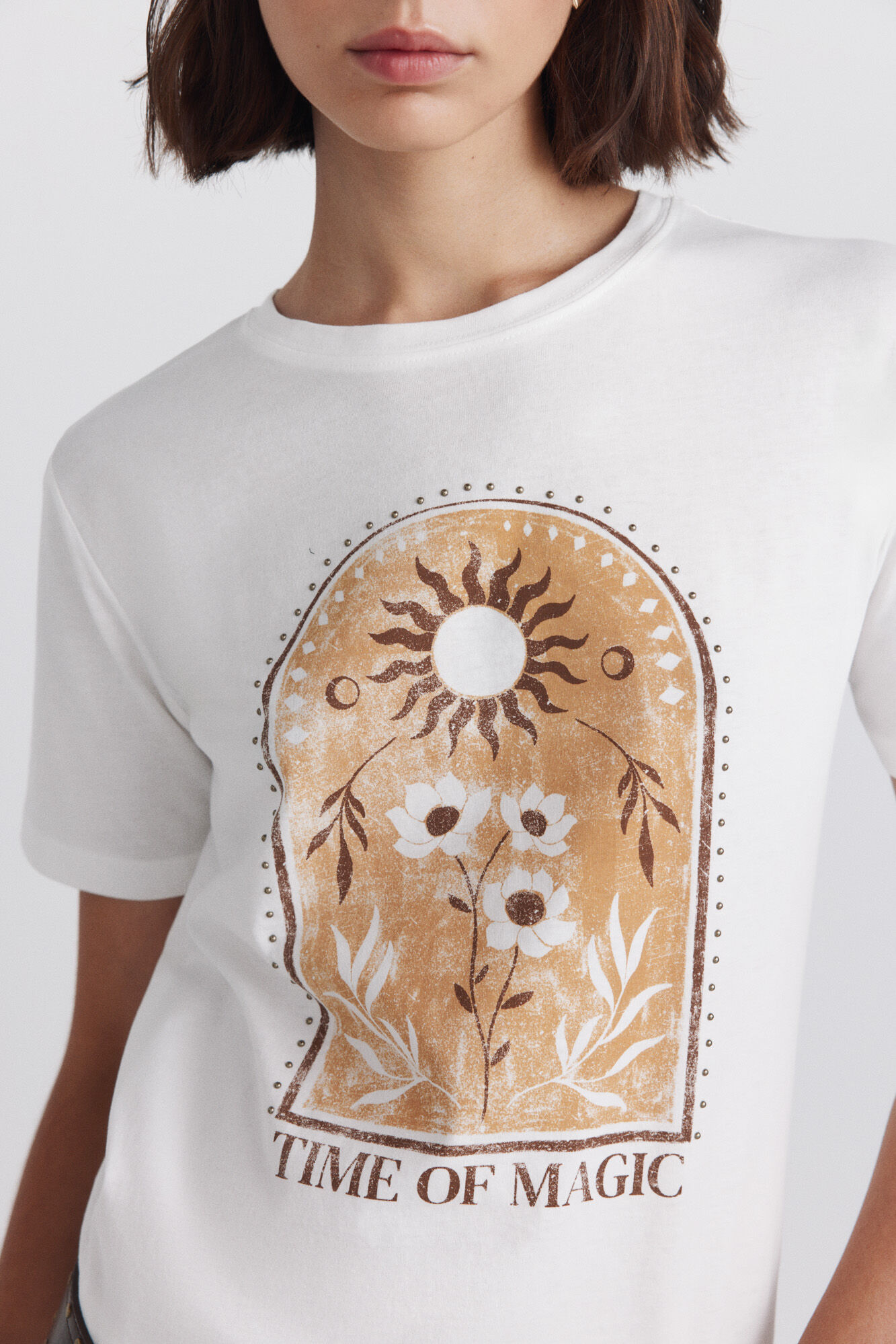 Springfield Playera de algod&oacute;n con estampado blanco