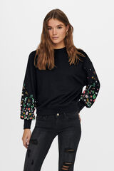 Only Sudadera de cuello redondo negro