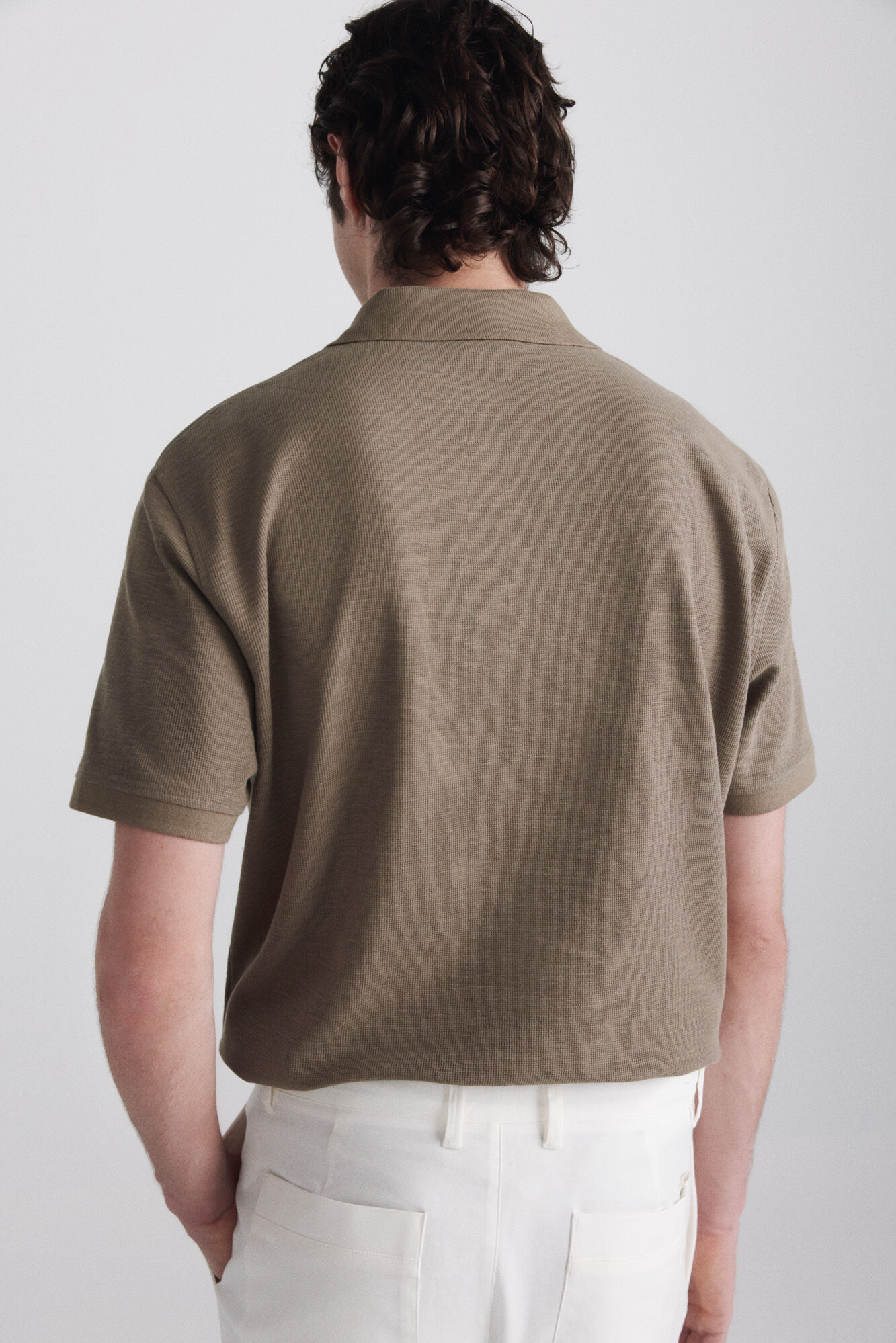 Springfield Polo de estructura con cierre khaki