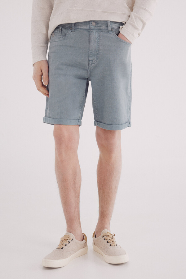 Springfield Bermuda color lavada slim fit azul