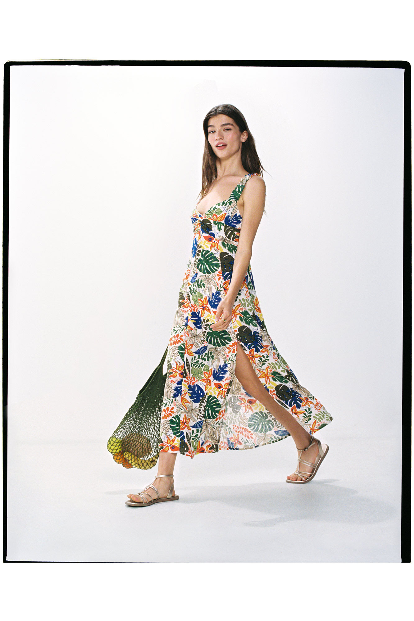 Vestido Midi Estampado Tropical Vestidos para mujer Springfield MX