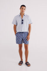 Springfield Bañador estampado hojas azulado