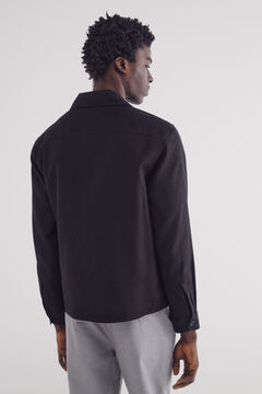 Springfield Sobrecamisa lino viscosa negro