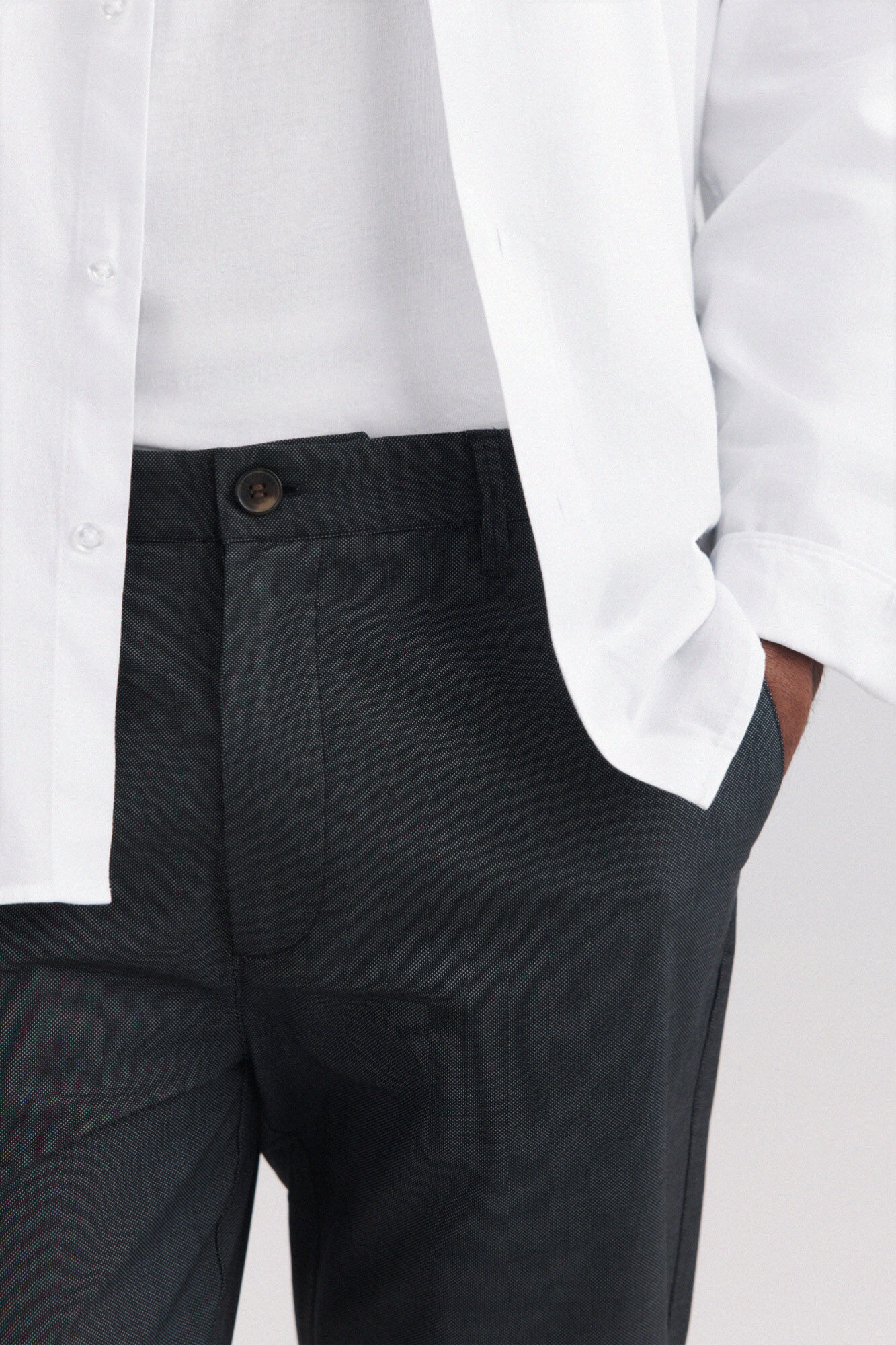 Springfield Pantal&oacute;n chino de estructura bicolor comfort fit gris