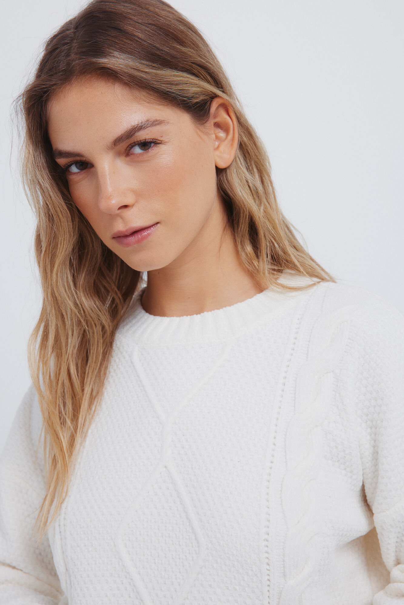 Springfield Jersey de punto trenzado de chenilla