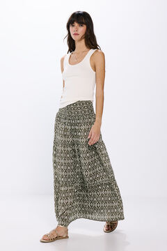 Springfield Falda midi elástico cintura khaki