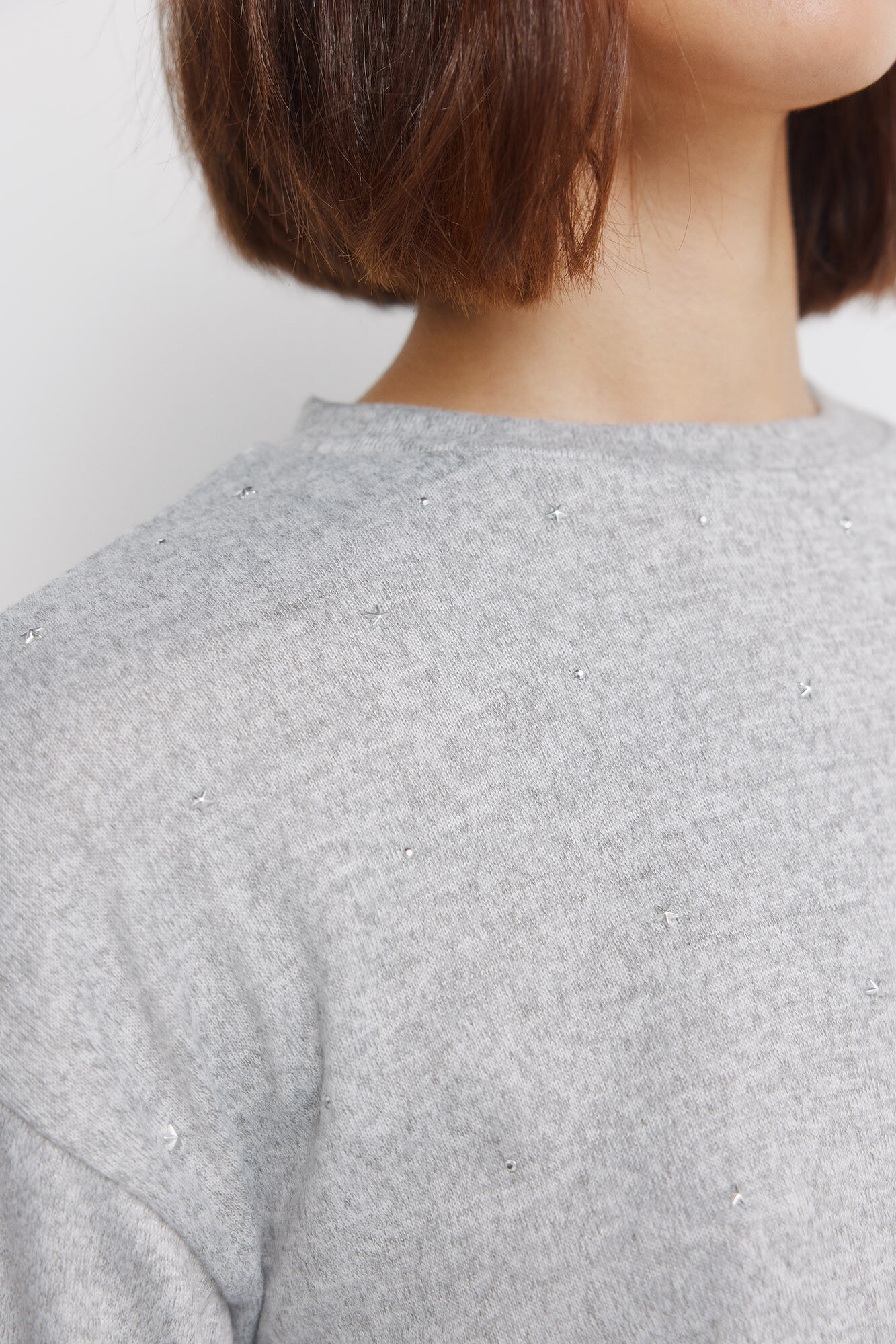 Springfield Playera con tachuelas en la parte delantera gris