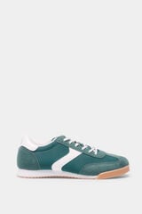 Springfield Zapatilla tejido estilo retro verde