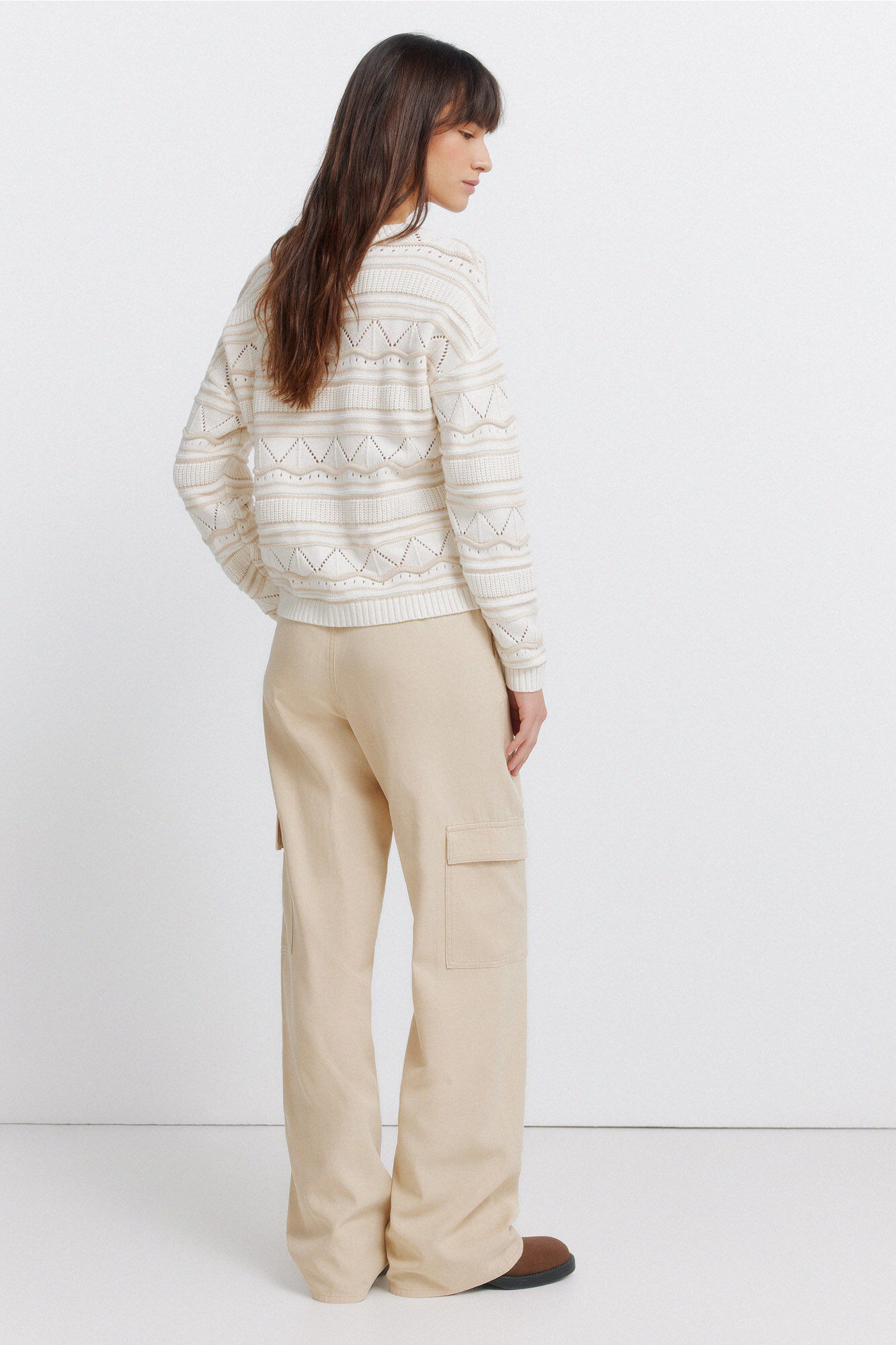 Springfield Pantal&oacute;n cargo de algod&oacute;n beige