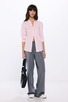 Springfield Camisa oxford cuello mao rosa